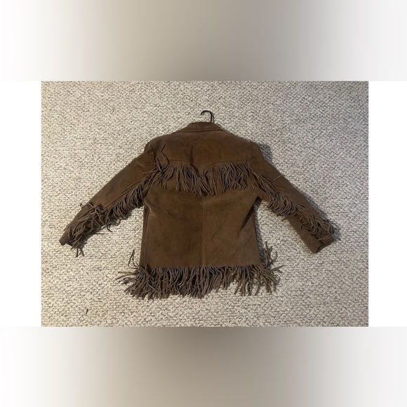 Brown suede vintage fringe Jacket - Picture 6 of 7